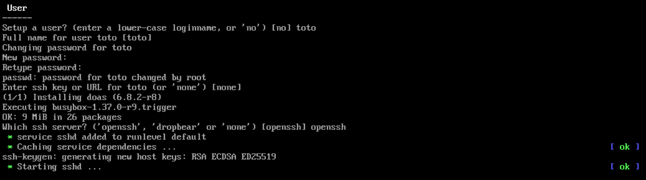 Alpine - Installation étape 11