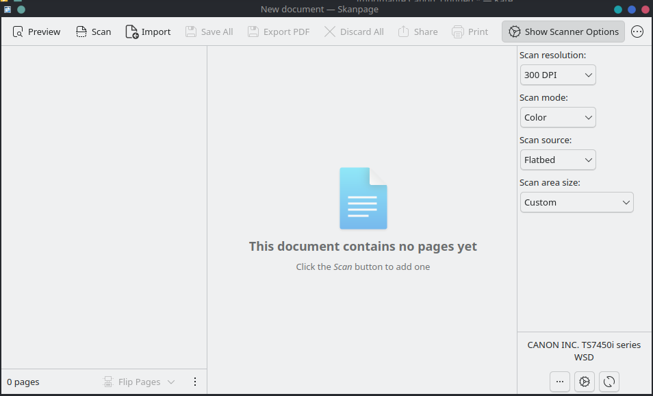 Le scanner remonte dans Skanpage !